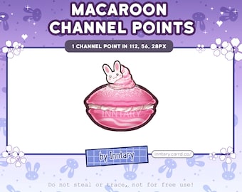 Macaroon dessert pink Channel Points for Twitch | Cute Twitch Emotes | Stream Setup | Kawaii | Streamer Graphics