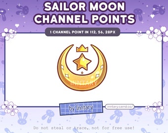 Sailor Moon Channel Points for Twitch | Cute Twitch Emotes | Stream Setup | Kawaii | Star | Streamer Graphics