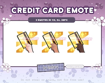 Credit Card Emote for Twitch/Discord | Custom Twitch Emotes | Kawaii Twitch graphics | Streaming | Discord Emotes | Cute Stream Emotes