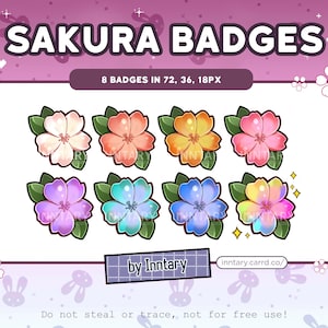 Sakura Cherry Blossom Sub Badges for Twitch/YouTube/Discord | Bit Badges | Stream Setup | Kawaii Aesthetic