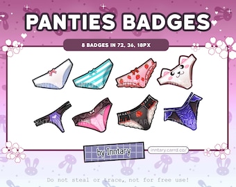 Anime Panties Sub Badges for Twitch/YouTube/Discord | Bit Badges | Stream Setup | Kawaii Anime Underwear| Custom