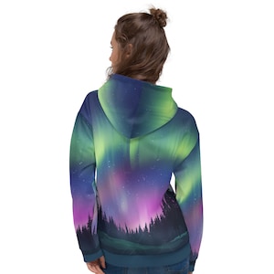 Aurora Borealis Hoodie, Unisex Hoodie, Plus Sized Hoodie, Wild Nature Sweatshirt
