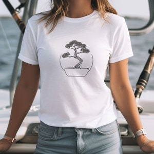 Minimalist Bonsai Tree, Unisex t-shirt, Bonsai Tree Shirt, Zen Shirt, Bonsai Gift, Cherry blossom, Japanese Shirt