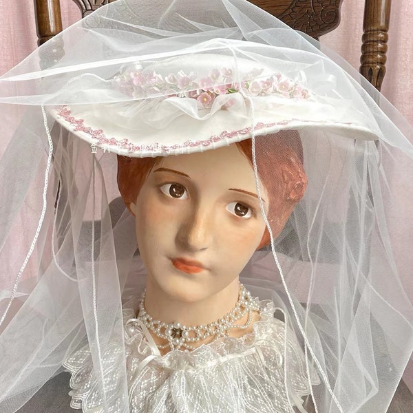 Wedding Tea Party Hats for Women Flower Wide Brim Bridal Dress Wedding Hat