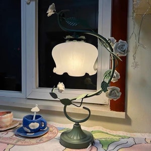 Flower table lamp Vintage Night Light Bedside Lamp Work Lamp desk lamp gift for her