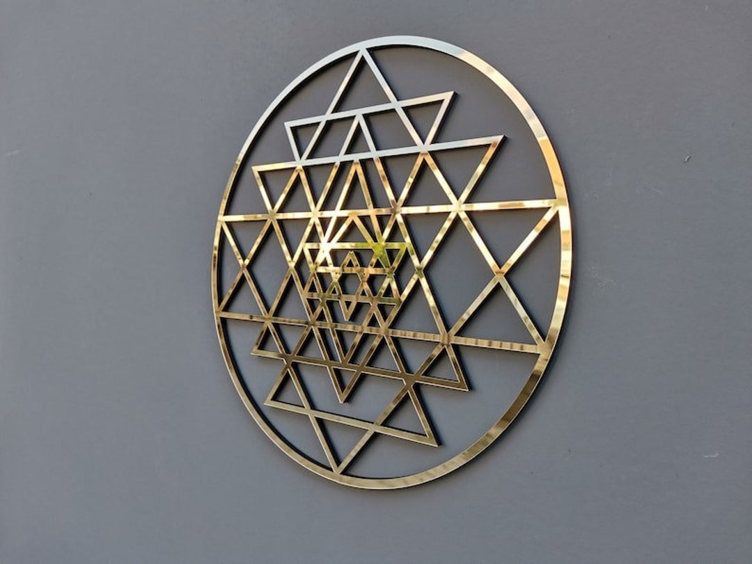 Sri Yantra Wood Wall Art, Sacred Geometry Wall Art, Flower of Life ...