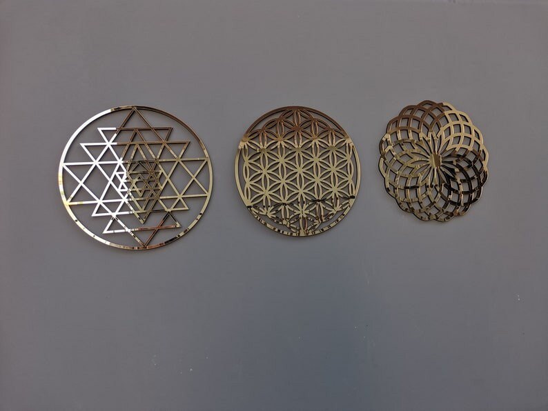 Sri Yantra Wood Wall Art, Sacred Geometry Wall Art, Flower of Life ...