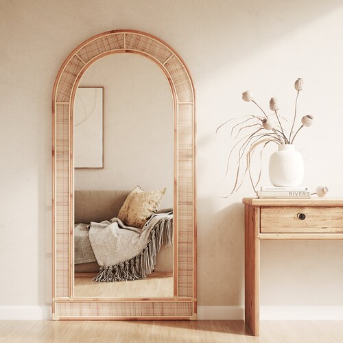 Handmade Natural Rattan Full Length Mirror Etsy