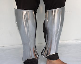 HANDMADE Medieval Gothic Steel Greaves LARP Upper Thigh Armor