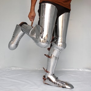 HANDMADE Medieval Steel  Full Leg Guard SCA  Leg Protect Reenactment