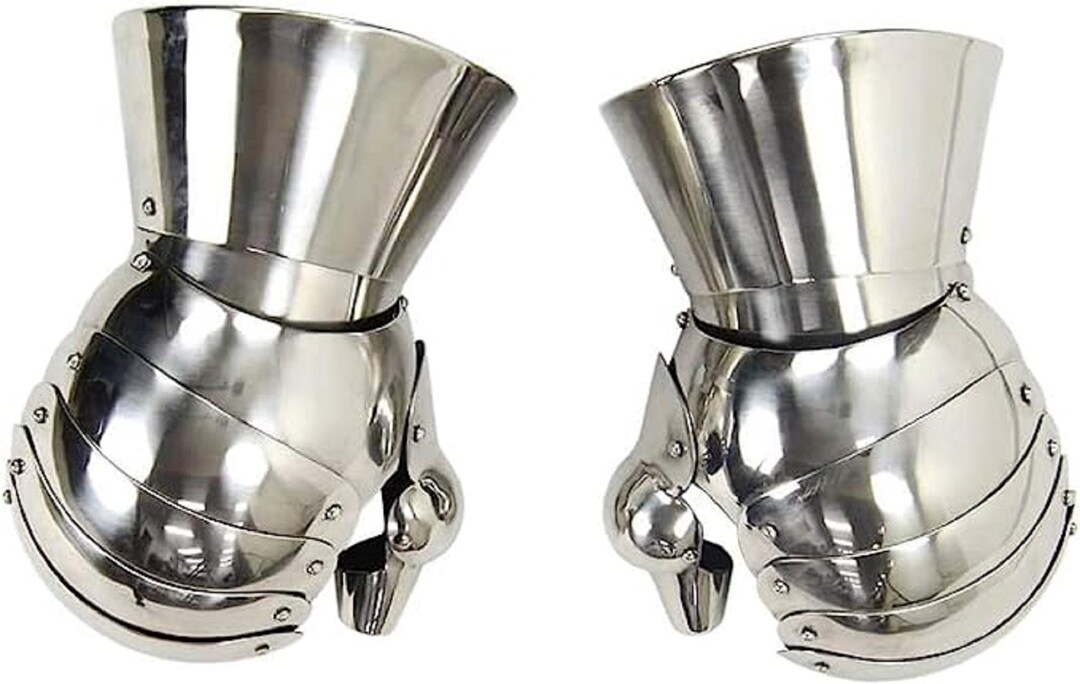 Medieval Viking Steel Clamshell Gauntlets 18 Gauge Armor Etsy