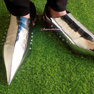 HANDMADE Medieval Steel Knight Pair of Sabaton Foot Armor Reenactment