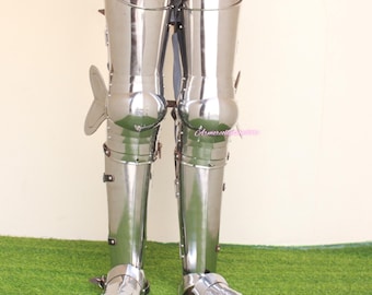 HANDMADE Full Leg Guard With Sabaton Medieval Armor Cosplay LARP Reenactment