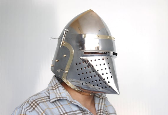 HANDMADE Houndskull Churburg Bascinet Medieval Steel Helmet