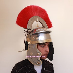 HANDMADE Medieval Greek Corinthian Helmet With Red Plume Armor