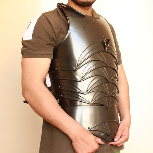 HANDMADE Blackened Warrior Steel Combat Breastplate Body Armor