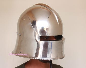 HANDMADE Medieval Gothic  Sallet Helmet Historical Reenactment