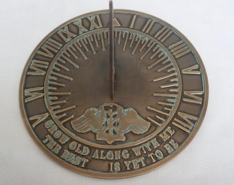 HANDMADE “Grow Old Along With Me The Best is Yet To BE" Inspirational Garden Decor Sundial