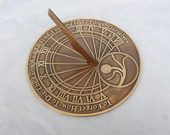 HANDMADE Brass Garden Decor Sundial Gift