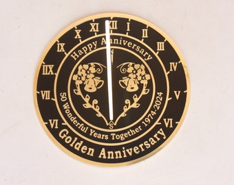 Handmade 50th Golden Wedding Anniversary  Sundial  2024