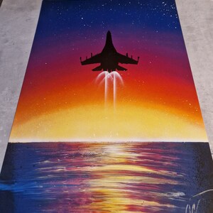 Fighter jet sunset