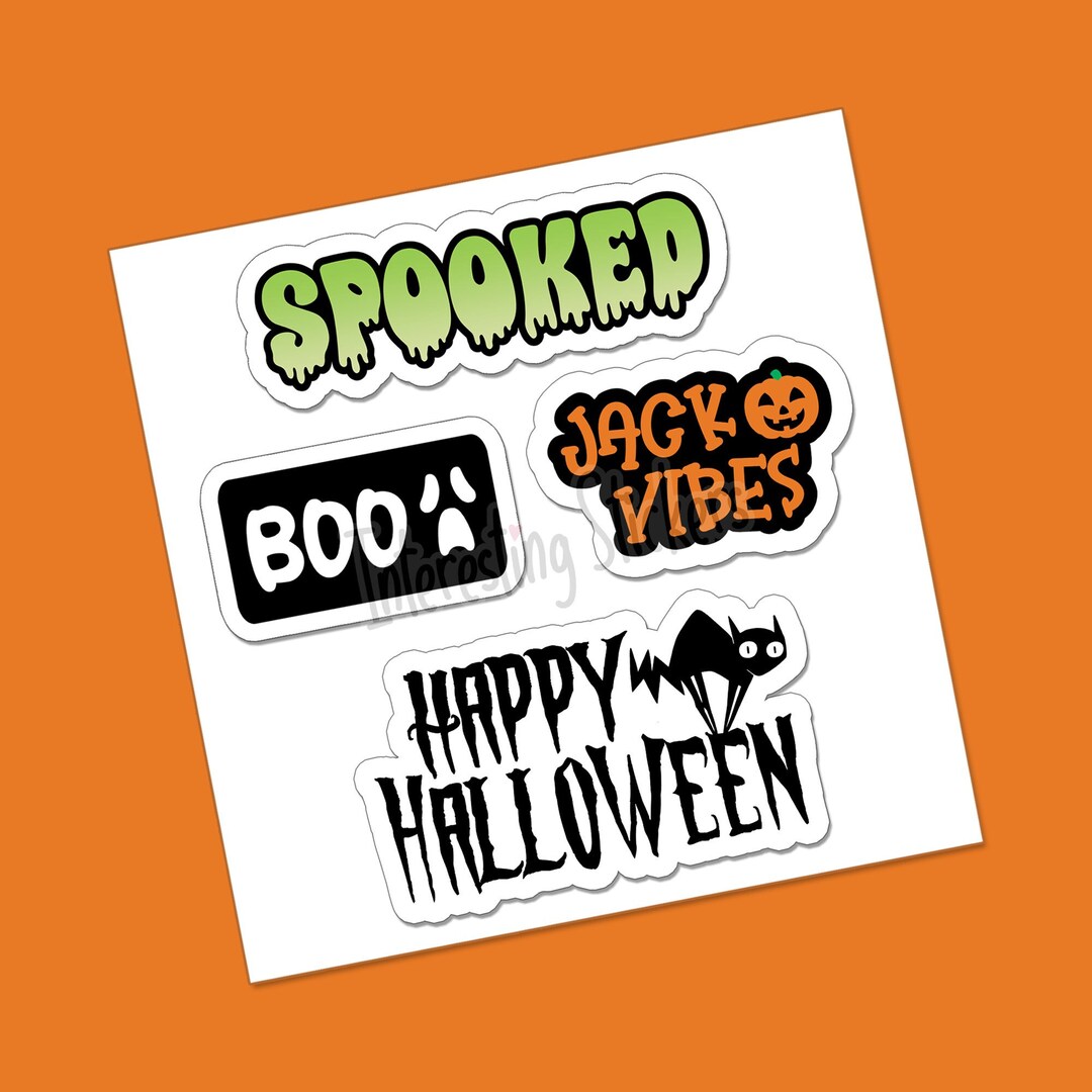 Halloween Stickers Halloween Treat Bags Stickers Halloween Etsy