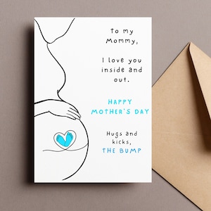 Mama als afdrukbare kaart, kaart van baby, nieuwe moeder, verwacht Moederdag kaart, zwangere moeder minimalistische kaart, Instant download, jongen