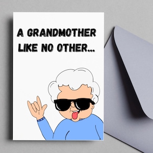 Carte grand-mère drôle, faire-part grossesse, grand-mère cool, fête des mères, carte d'anniversaire, future grand-mère, carte vierge imprimable