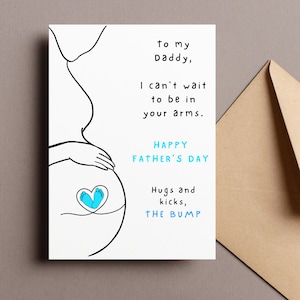 Afdrukbare vaderdagkaart vanaf de hobbel, eerste vaderdagkaart, kaart van babyjongen, nieuwe vader, vaderdagkaart verwacht, digitale download