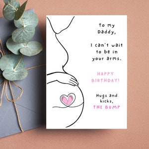 Papa als afdrukbare verjaardagskaart, kaart van babymeisje, nieuwe vader, verwacht papa verjaardagskaart, verjaardag papa, Instant digitale download