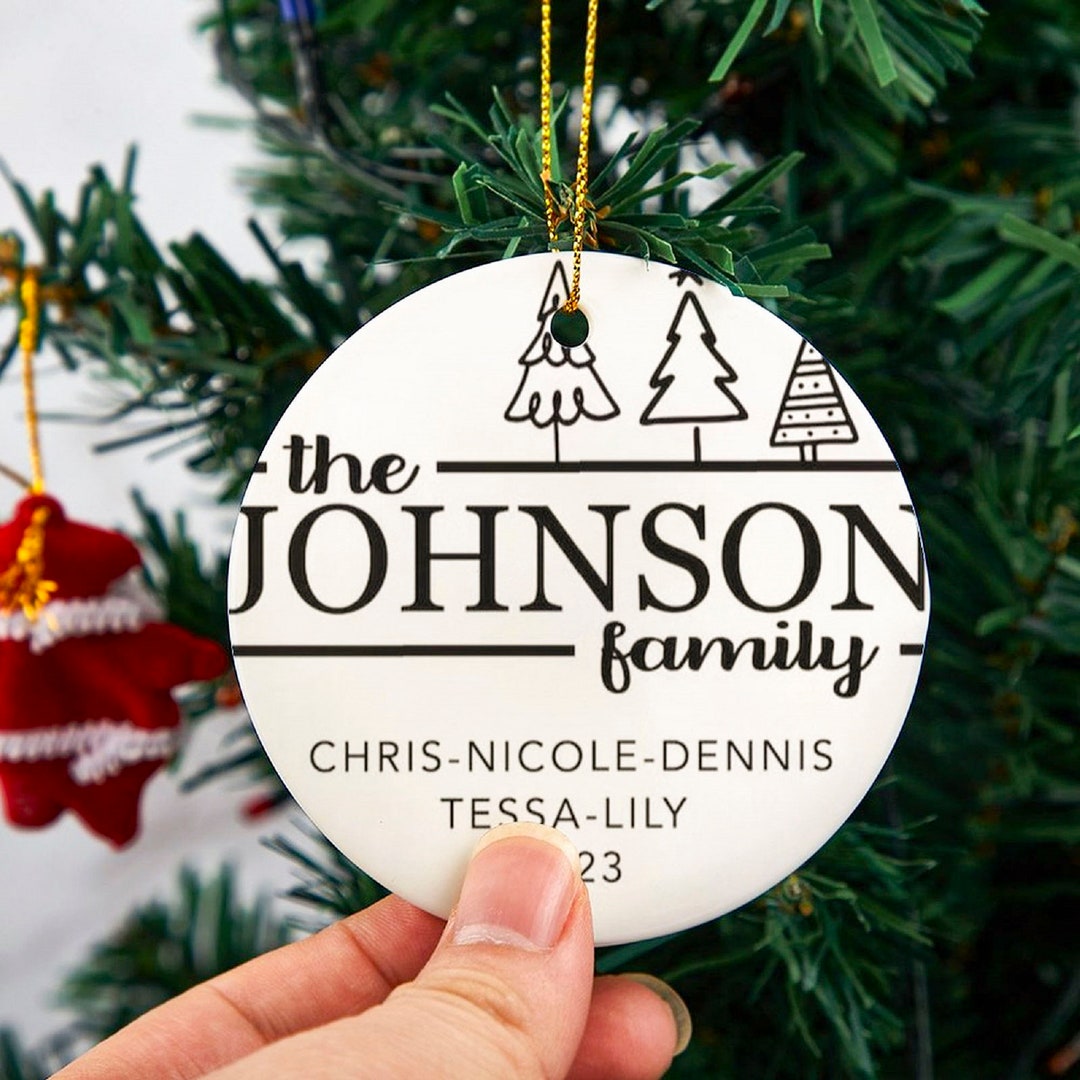 Family Ornament, Personalized Family Christmas Ornament, Names
