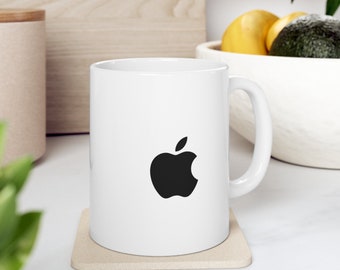 Logo Apple Ceramic, Office mug, apple lover, 325ml or 11oz ceramic mug, Gift For Apple Lovers, Home Decor, Office Decor, Coffee Mug
