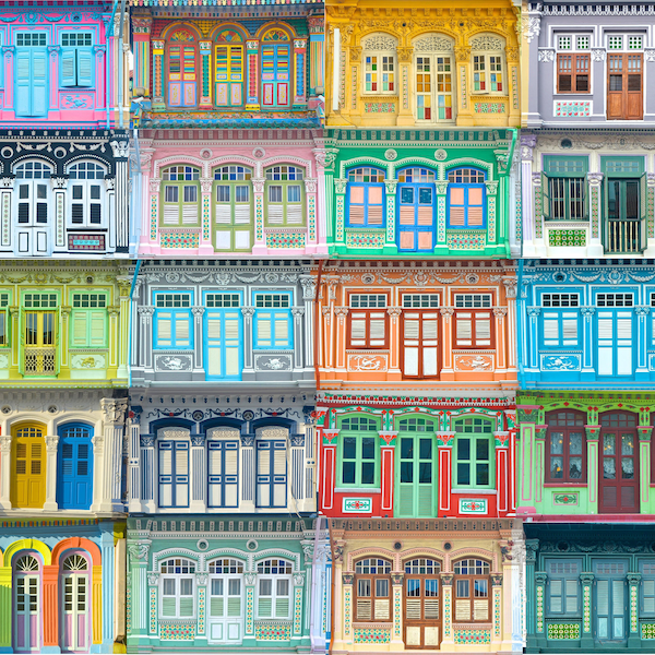 Peranakan ShopHouse, Singapore, Shophouse Windows and Shutters, Joo Chiat, Little India