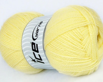 4 ovillos de 100 g de hilo para tejer y hacer ganchillo Ice Yarns BARBOSA, color rosa bebé