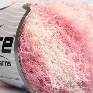 8 Skeins Ice Yarns MODENA VISCOSE (40% Viscose 30 Wool) Yarn Black Pink Salmon