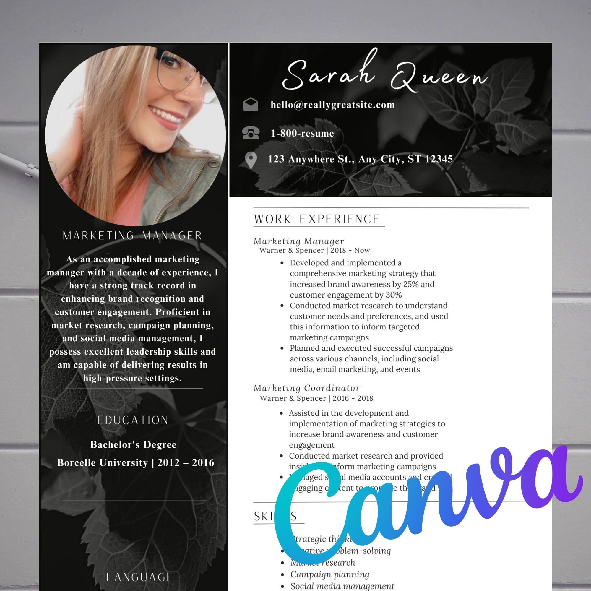 Creative Modern Resume Template - Editable and Easy to Use for Career ...