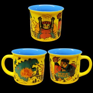 Taza de Ataque a Tokio - Kaiju con diseño de cómic japonés (375 ml), divertida taza de cerámica, regalo para frikis y fanáticos de los monstruos