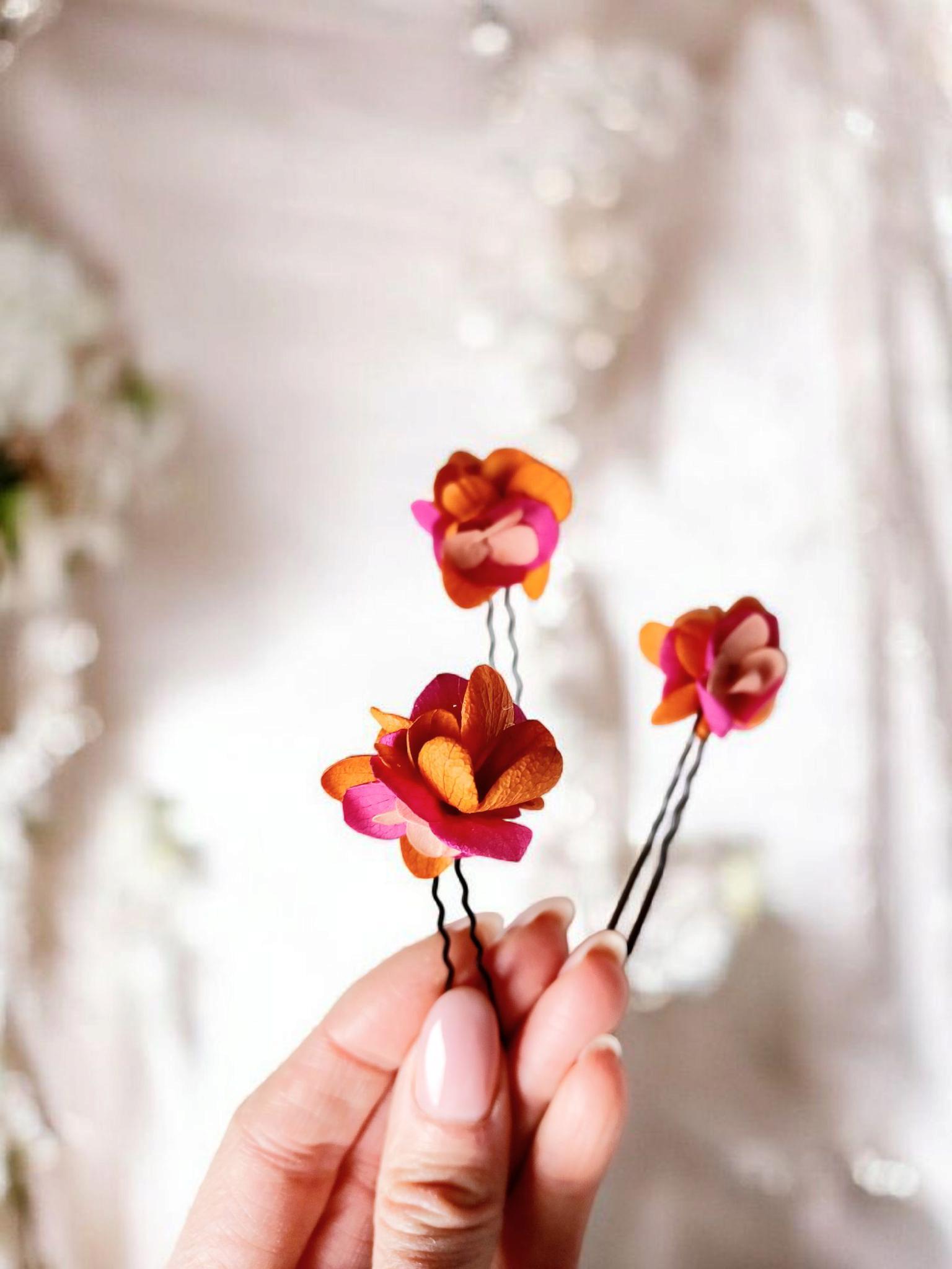 Lot De 4 Pinces à Cheveux Flamant Rose à Pois Noirs - Accessoire De Fête, Déguisement - 10