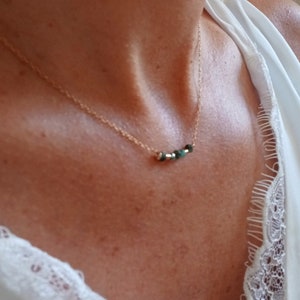 Fine gold choker necklace with pendant of your choice, natural stone, smoky quartz, moonstone, turquoise, trendy jewelry.