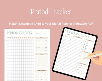 Printable Period Tracker | Symptom Tracker | Period Journal | Ovulation Tracker | Fertility Planner | Hormonal Health Tracking A4