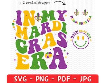 In My Mardi Gras Era Shirt Png,Fleur De Lis Tee Svg,NOLA Tee Png,Mardi Gras Carnival Png,Fat Tuesday Svg,New Orleans Shirt Png,Louisiana Svg