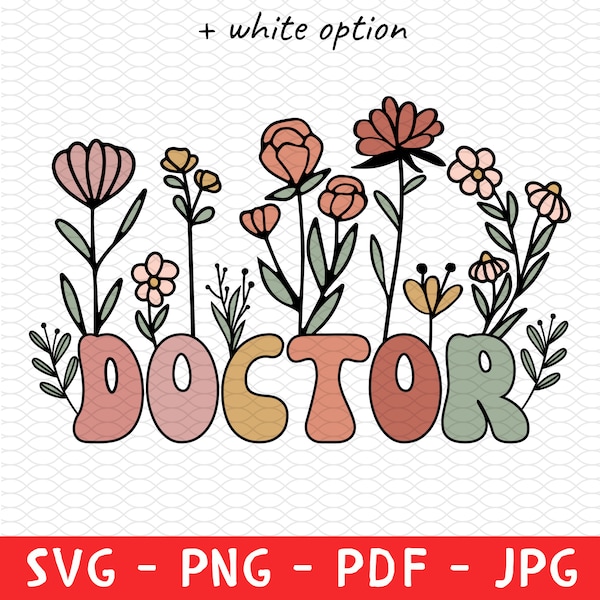 Personalized Floral Doctor Sweatshirt Png Svg, Custom Doctor Shirt Png Svg, Doctor Gift, Doctor Appreciation Gift, MD Shirt Png Svg, MD Gift