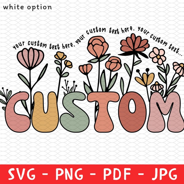 Sweat fleurs personnalisées Png Svg, cadeau chemise personnalisée, Svg personnalisé, cadeaux de remerciement, chemise personnalisée png, t-shirt personnalisé Svg