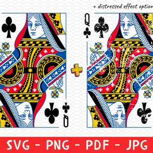 Camiseta gráfica Queen of Clubs para mujer Png, camiseta feminista vintage Png, naipes Png, camiseta Png, regalo para ella Png, imágenes prediseñadas de póquer