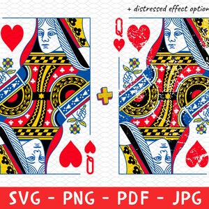 Queen of Hearts Graphic Tee Shirt pour femmes Png, vintage Feminist Tee Png, Cartes à jouer Png, Tshirt Png, Cadeau pour elle Png, Poker Clipart