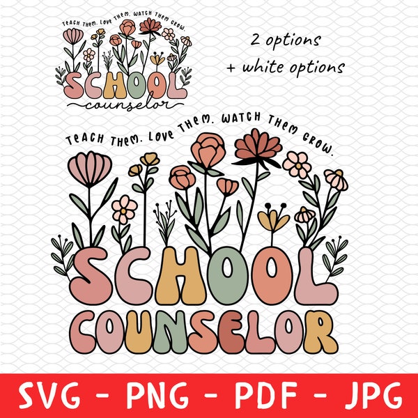 School Counselor Shirt Png Svg, Counselor Flowers Png, Guidance Counselor Sweater, School Counselor Gift, School Psychologist, Coping Skills
