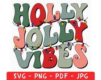 Holly Jolly Vibes Svg Png, Retro Christmas Png, Vintage Christmas Shirt, Christmas Vibes Svg, Jolly Vibes Png, Vintage Christmas Shirt, Xmas