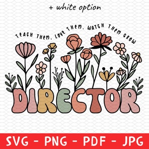 Spersonalizowane kwiaty Dyrektor Svg Png, Dyrektor Nauczyciel Png, Dyrektor Szkoły Podstawowej, Dyrektor Przedszkola Nauczania, Niestandardowy Prezent Dyrektora