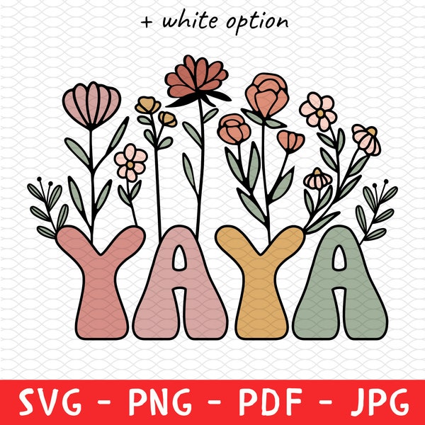 Custom Floral Yaya Shirt With Grandkids Names Mother's Day Gift Png,Yaya Wildflowers Png, Grandmas Garden Png,Personalized Floral Yaya Gift