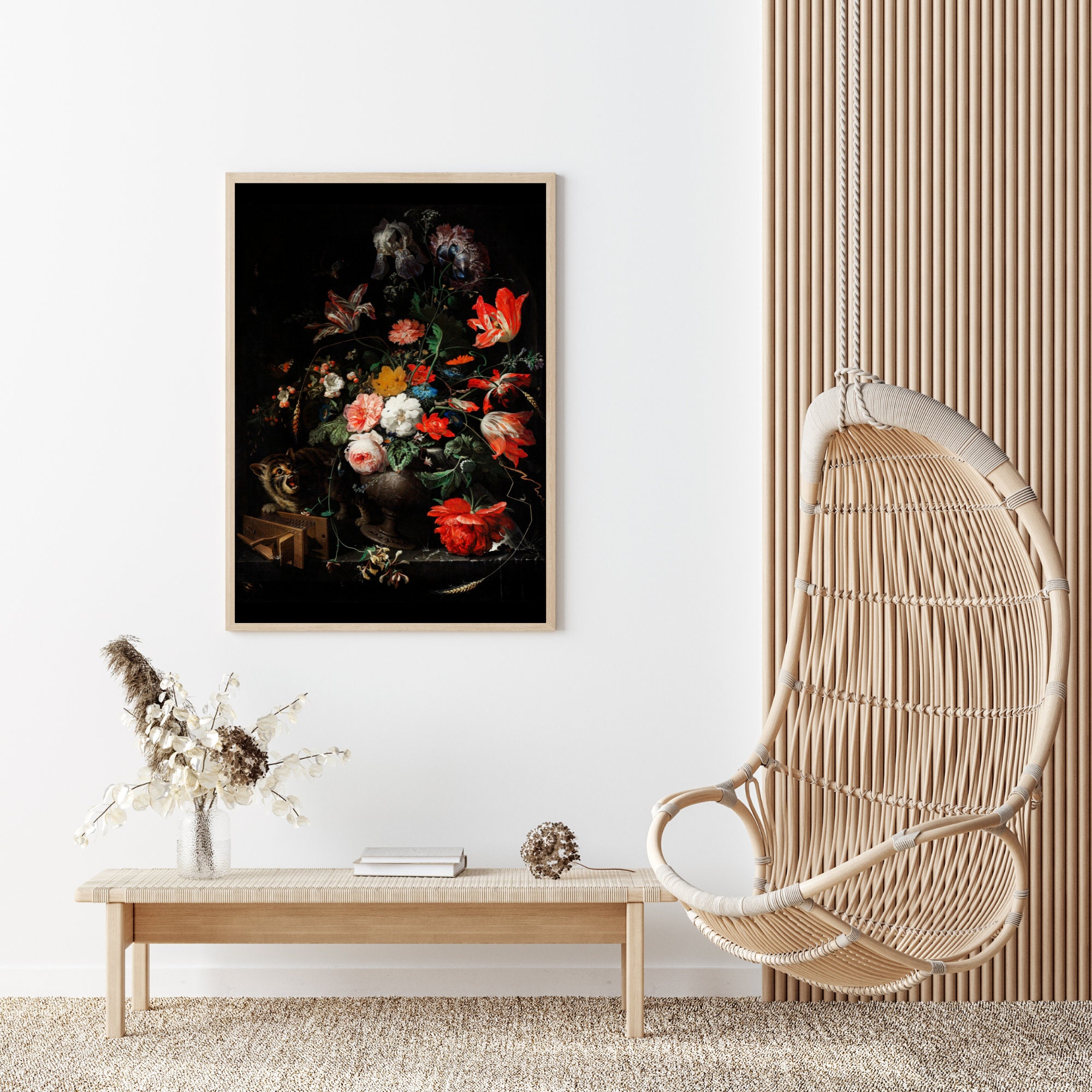 Dark Botanical Print Wall Art Dark Floral Print Dark Academia Decor ...